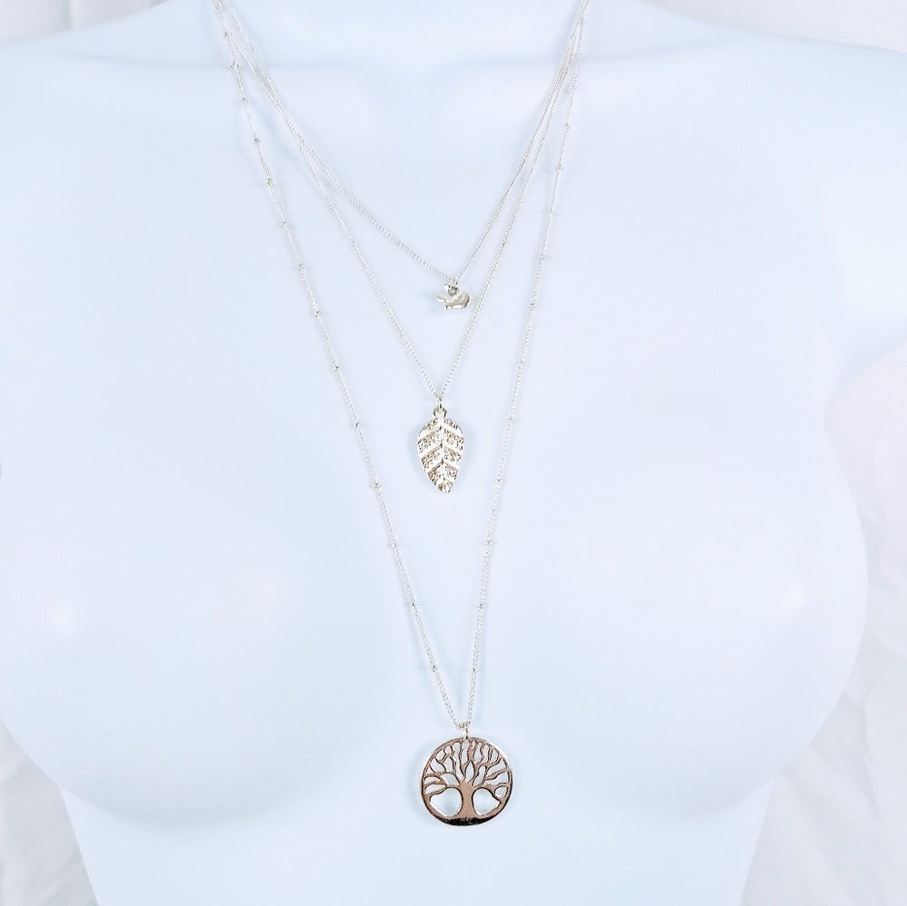 Mix It Silver 3 Layer 16" Necklace
